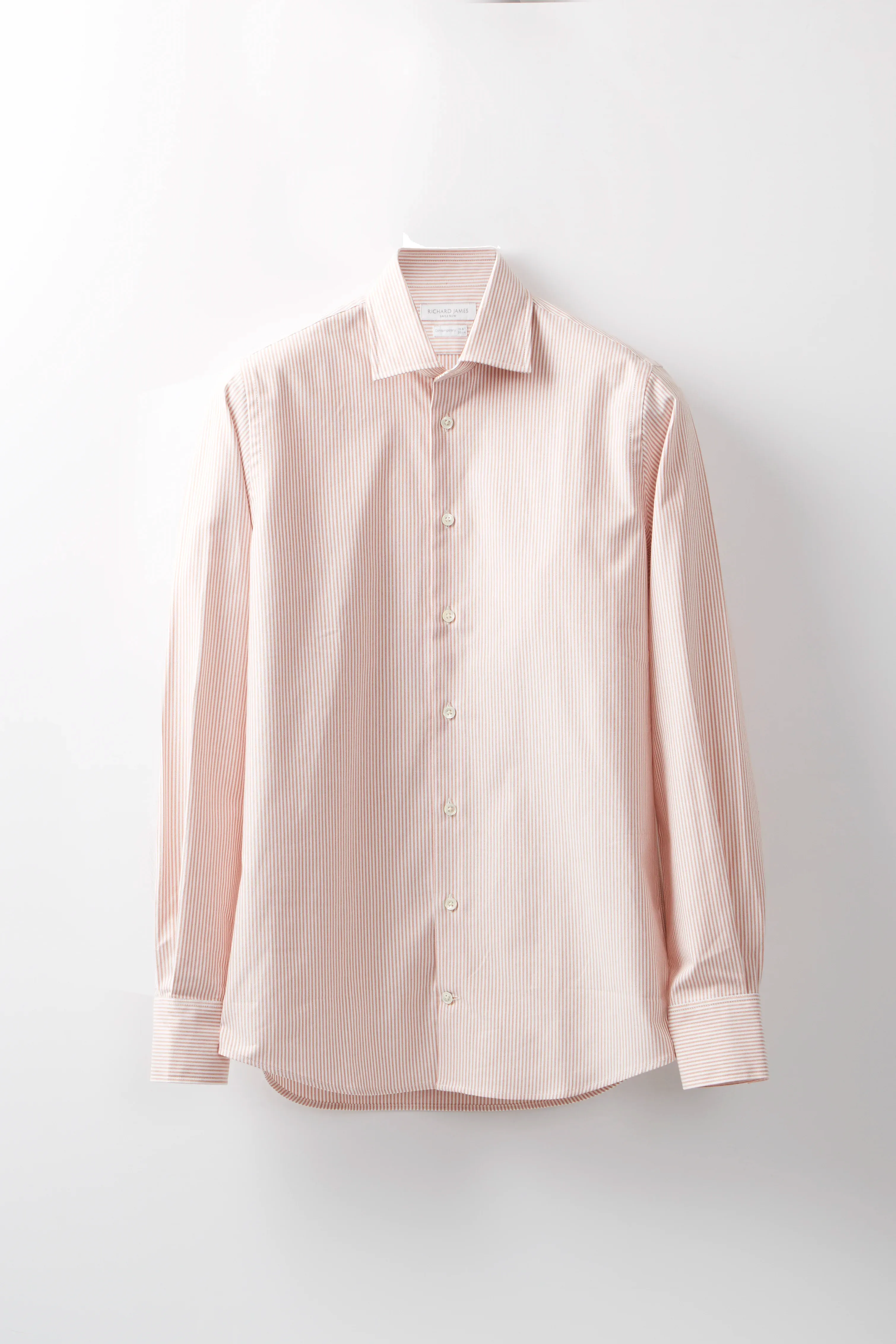 Contemporary Shirt – Rust Bengal Stripe sold by Richard James