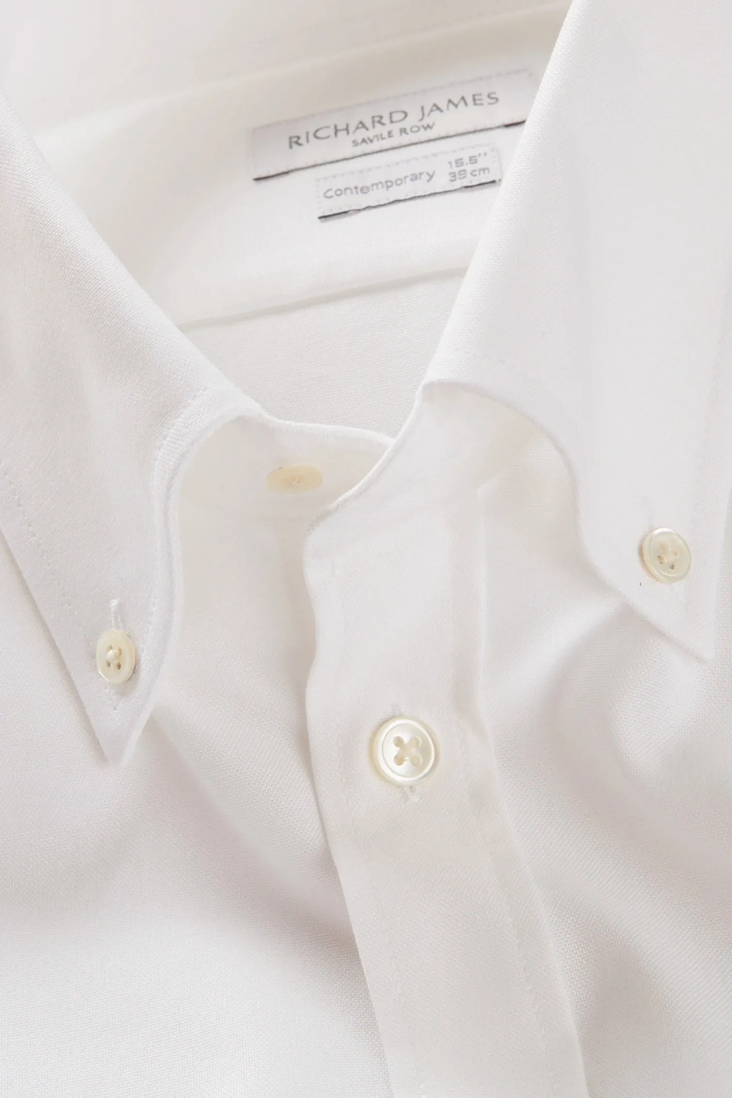 Button-Down Shirt – White Cotton Oxford sold by Richard James product image thumbnail 2