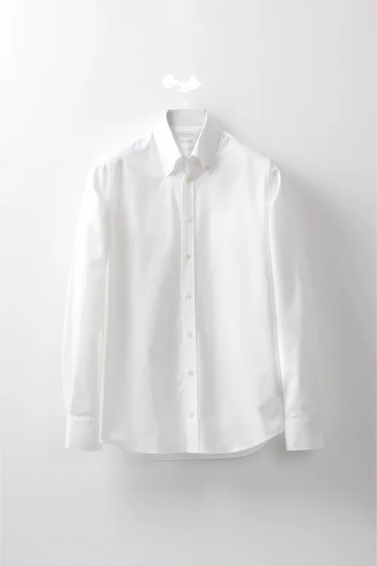 Button-Down Shirt – White Cotton Oxford made by Richard James