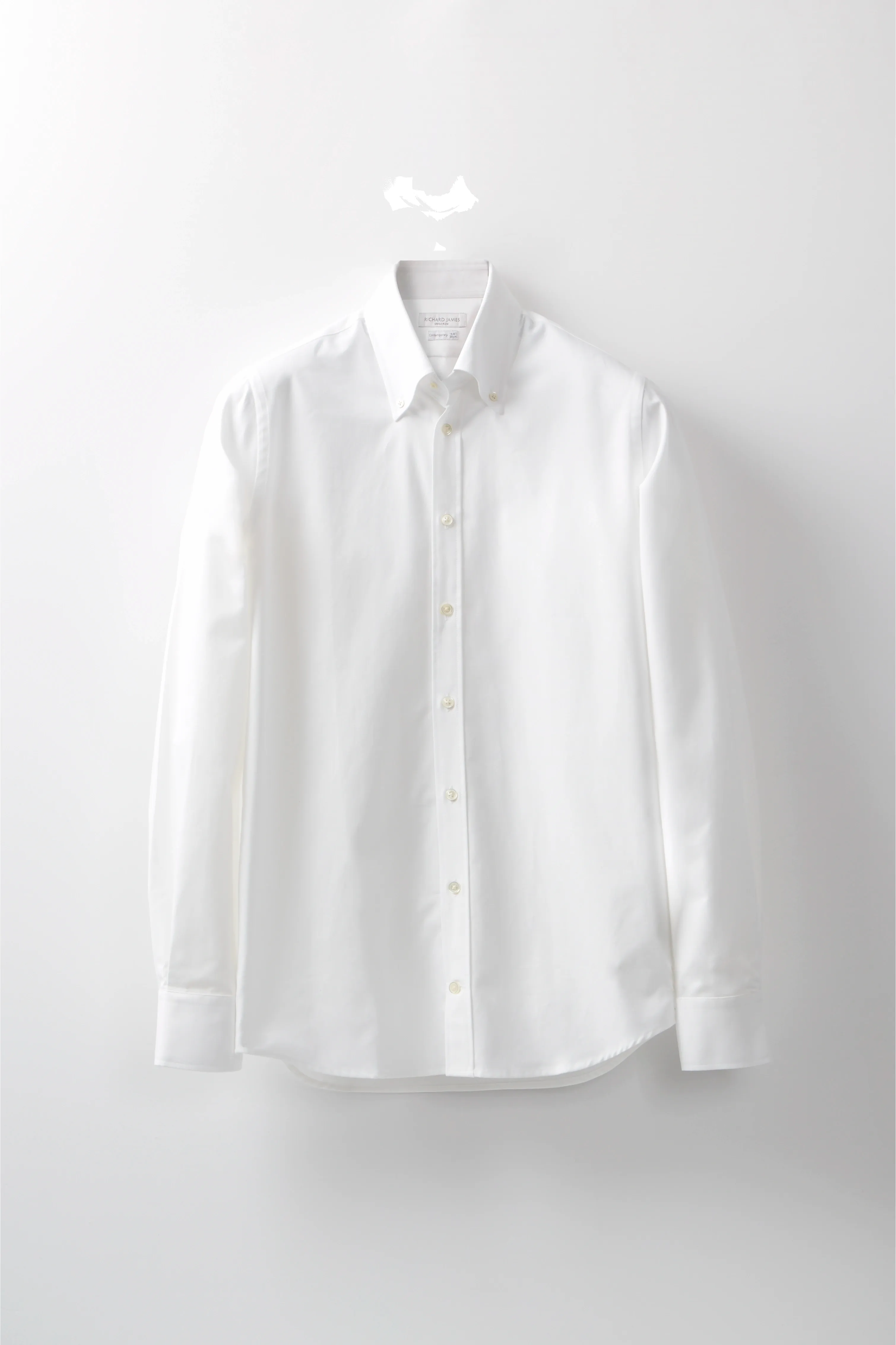 Button-Down Shirt – White Cotton Oxford sold by Richard James