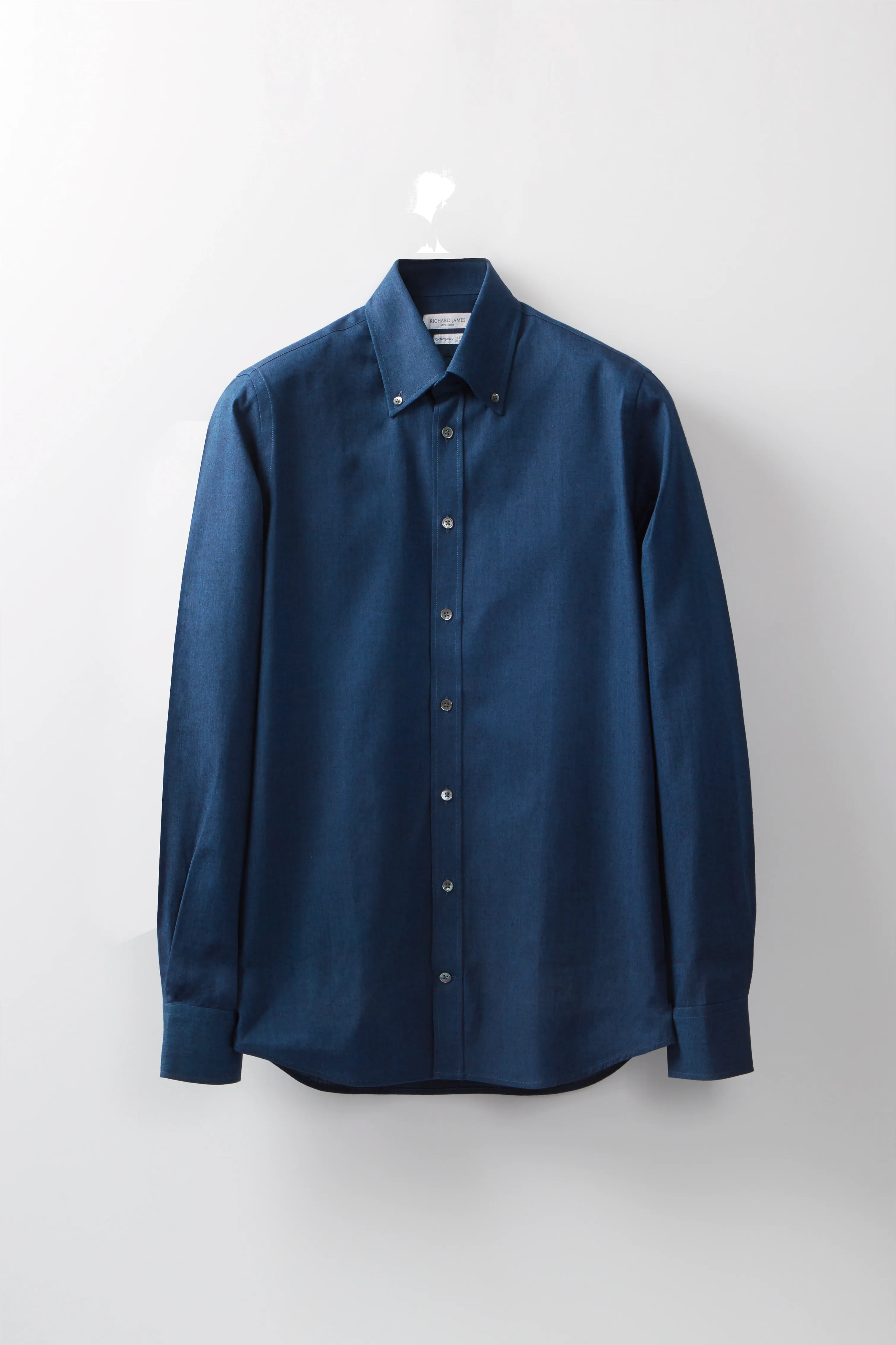 Button-Down Shirt – Navy Cotton Chambray sold by Richard James