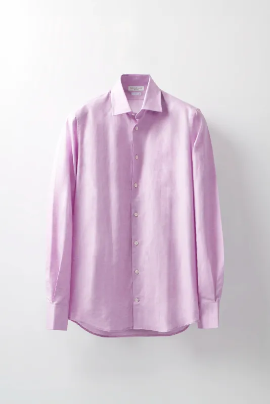 Contemporary Shirt – Lilac Linen & Cotton made by Richard James