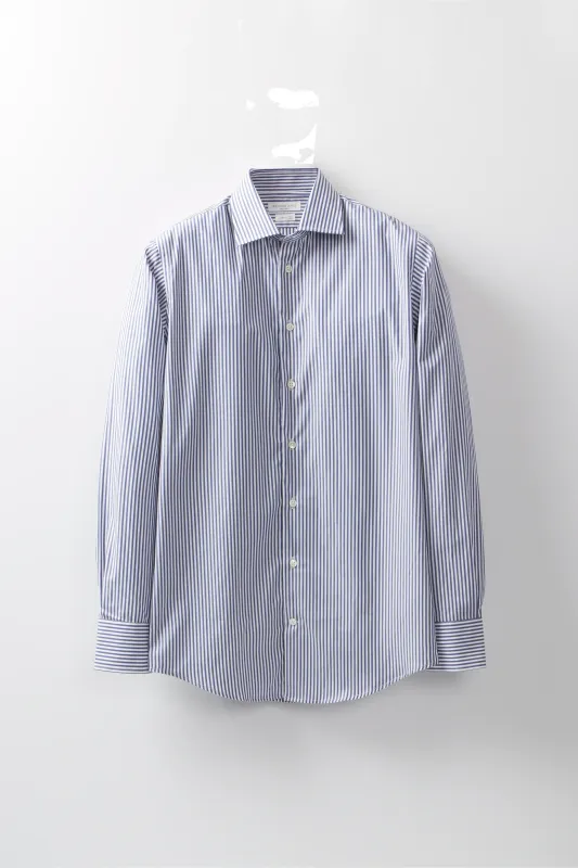 Classic Shirt – Navy Bengal Stripe Cotton made by Richard James