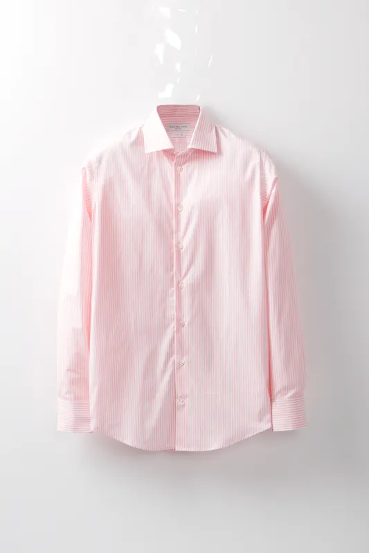Classic Shirt – Pink Bengal Stripe Cotton made by Richard James