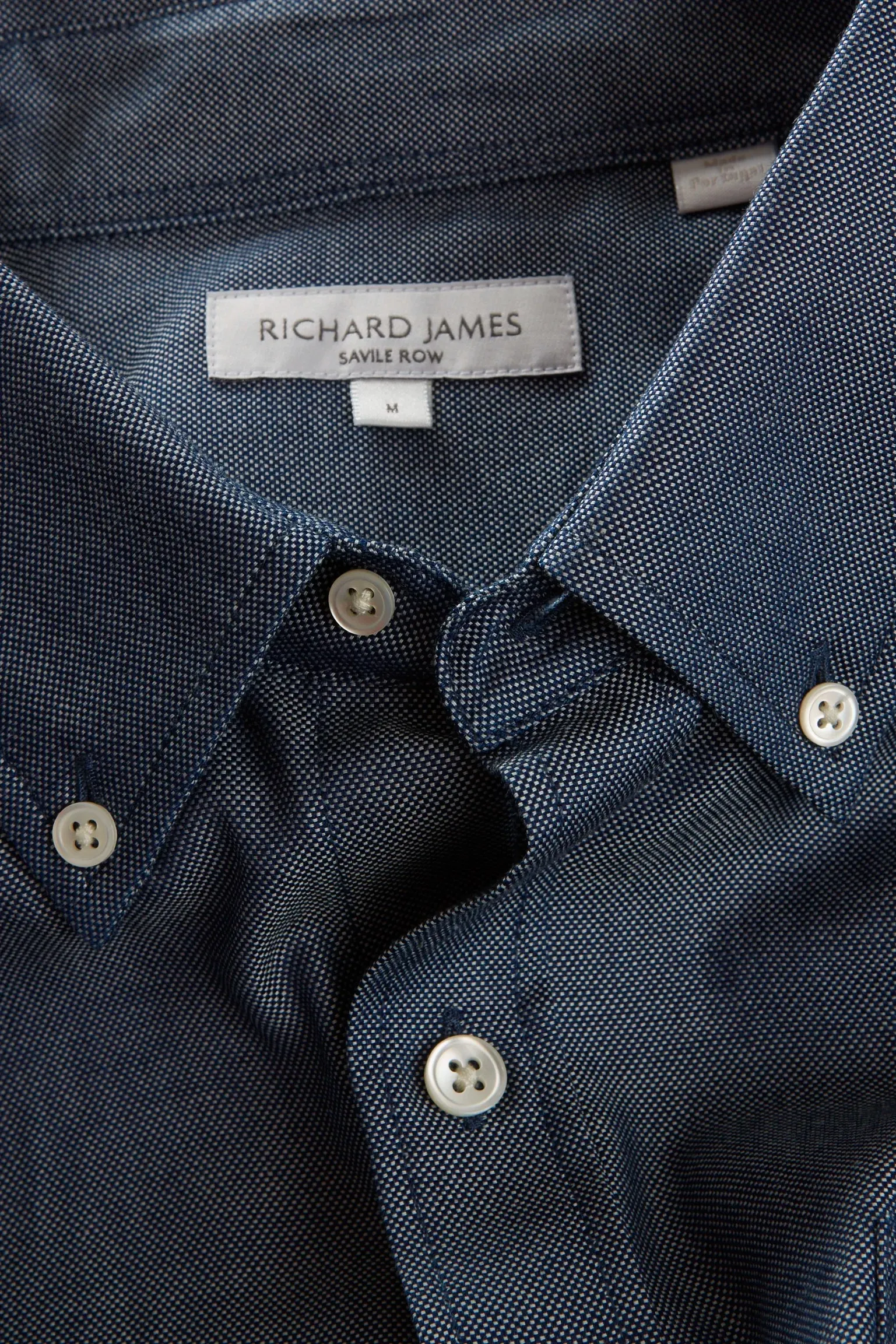 Button-Down Shirt – Denim Blue Pinpoint Cotton sold by Richard James product image thumbnail 2