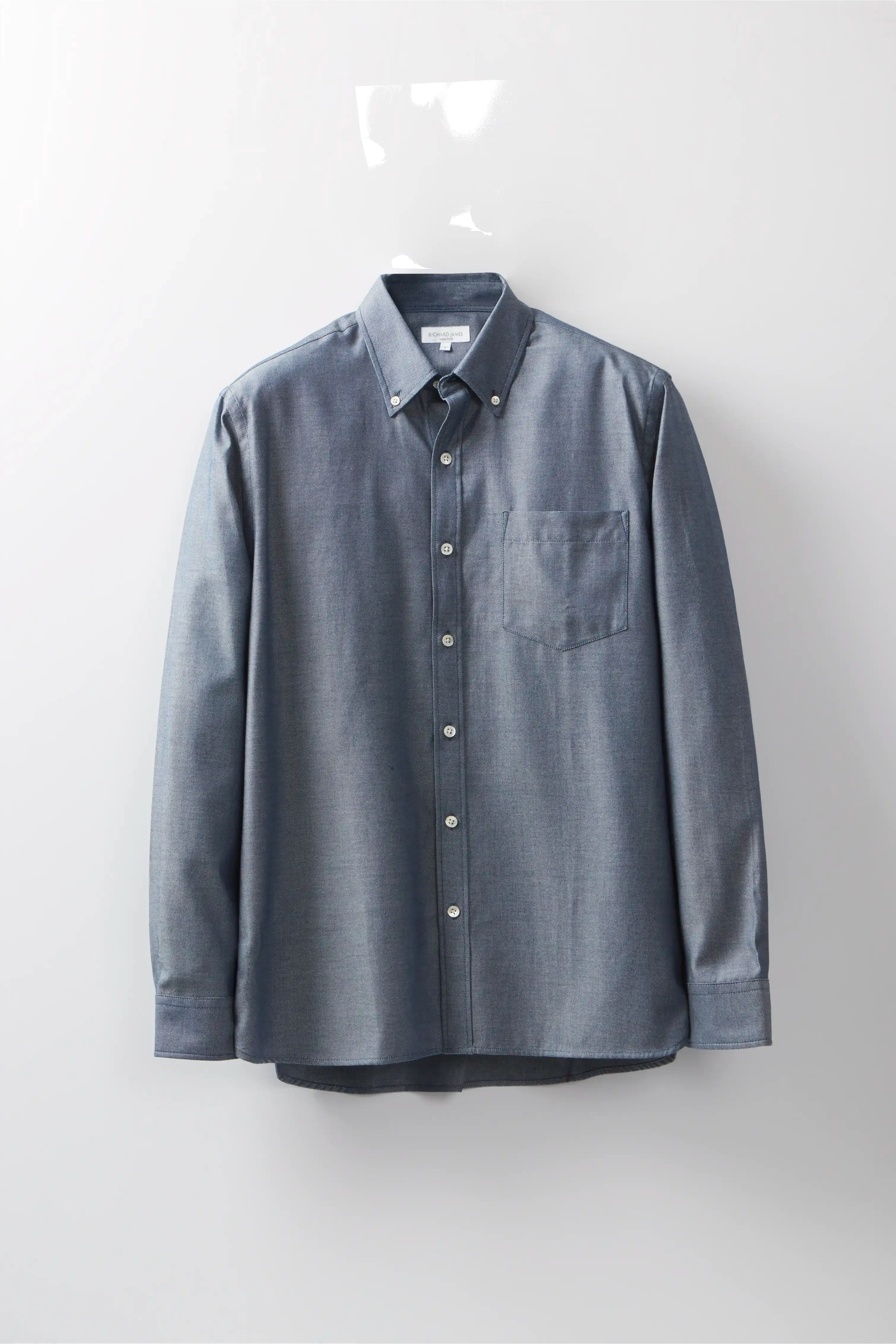 Button-Down Shirt – Denim Blue Pinpoint Cotton sold by Richard James