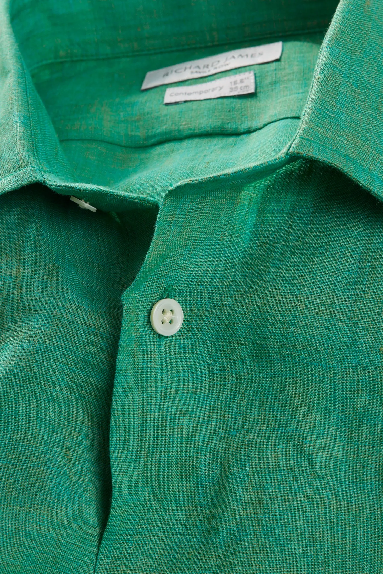 Contemporary Shirt – Green Linen sold by Richard James product image thumbnail 2