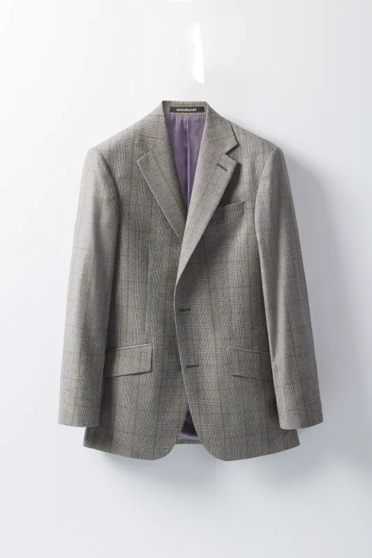 Chapman Suit – Purple & Tan Prince Of Wales Check made by Richard James
