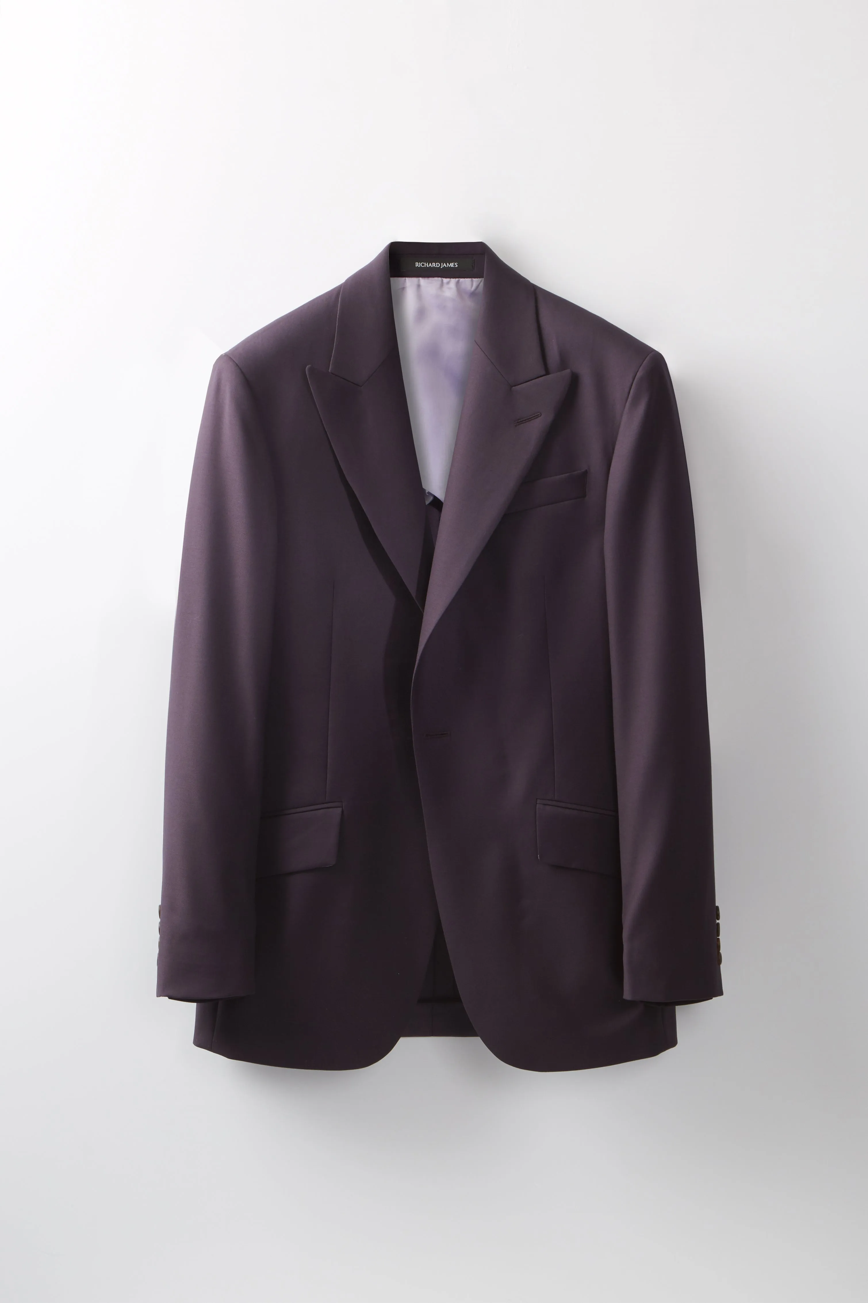 Chapman Suit – Aubergine Virgin Wool Twill sold by Richard James