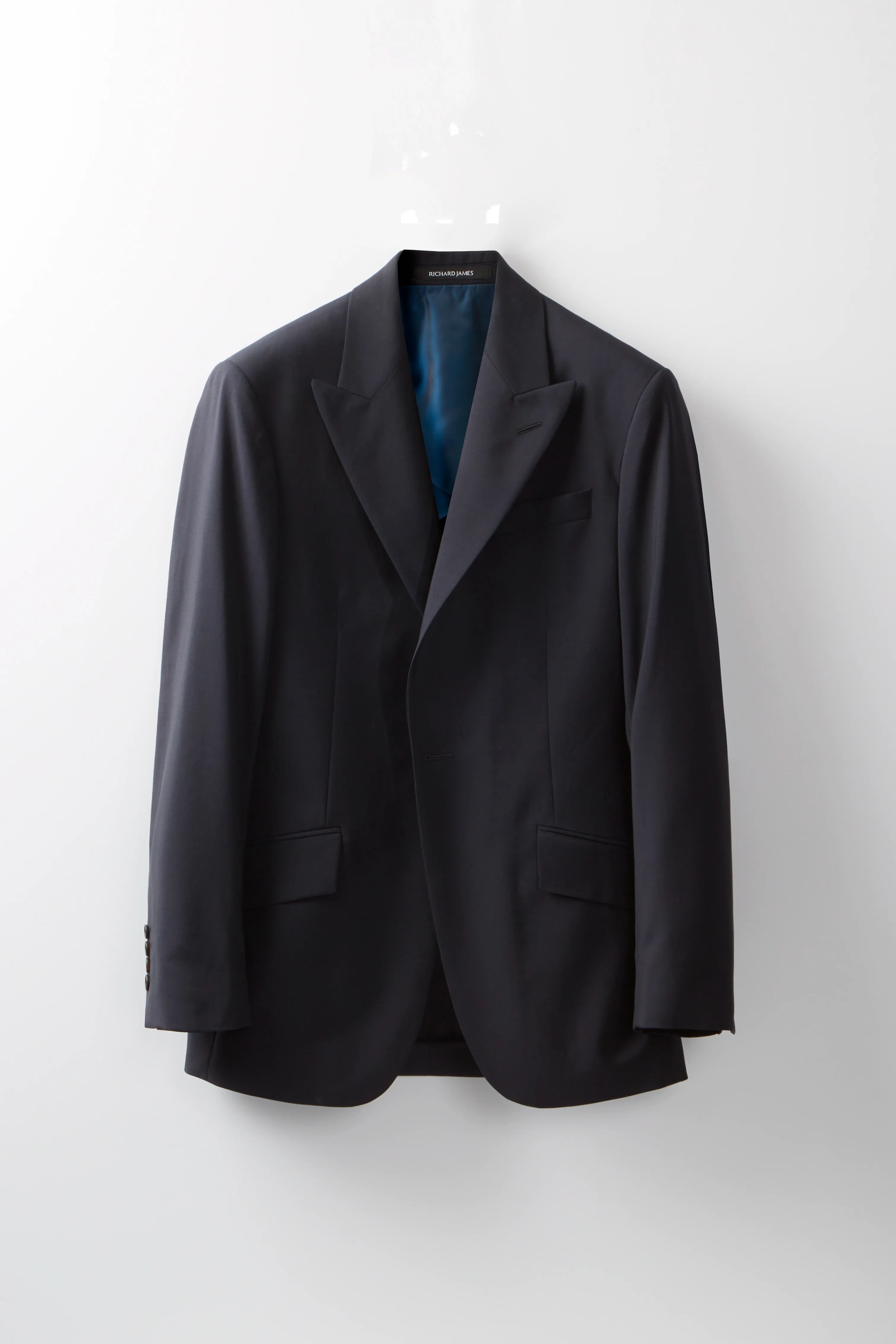 Chapman Suit – Dark Navy Wool & Mohair sold by Richard James