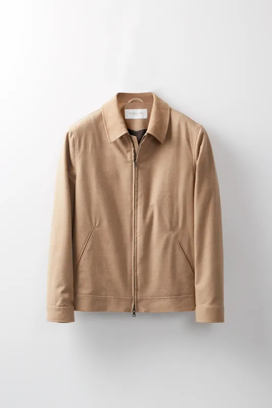 Zip Blouson – Sandstone Cashmere made by Richard James