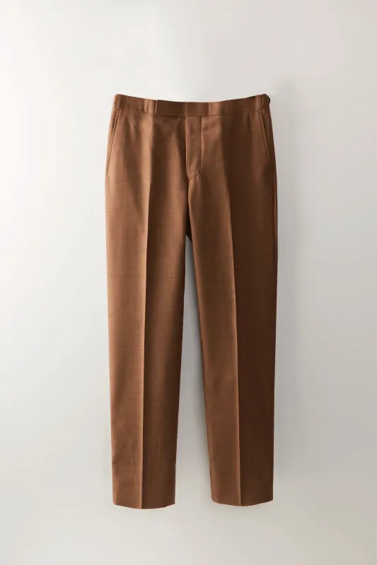 Chapman Trousers – Mocha Sharkskin made by Richard James