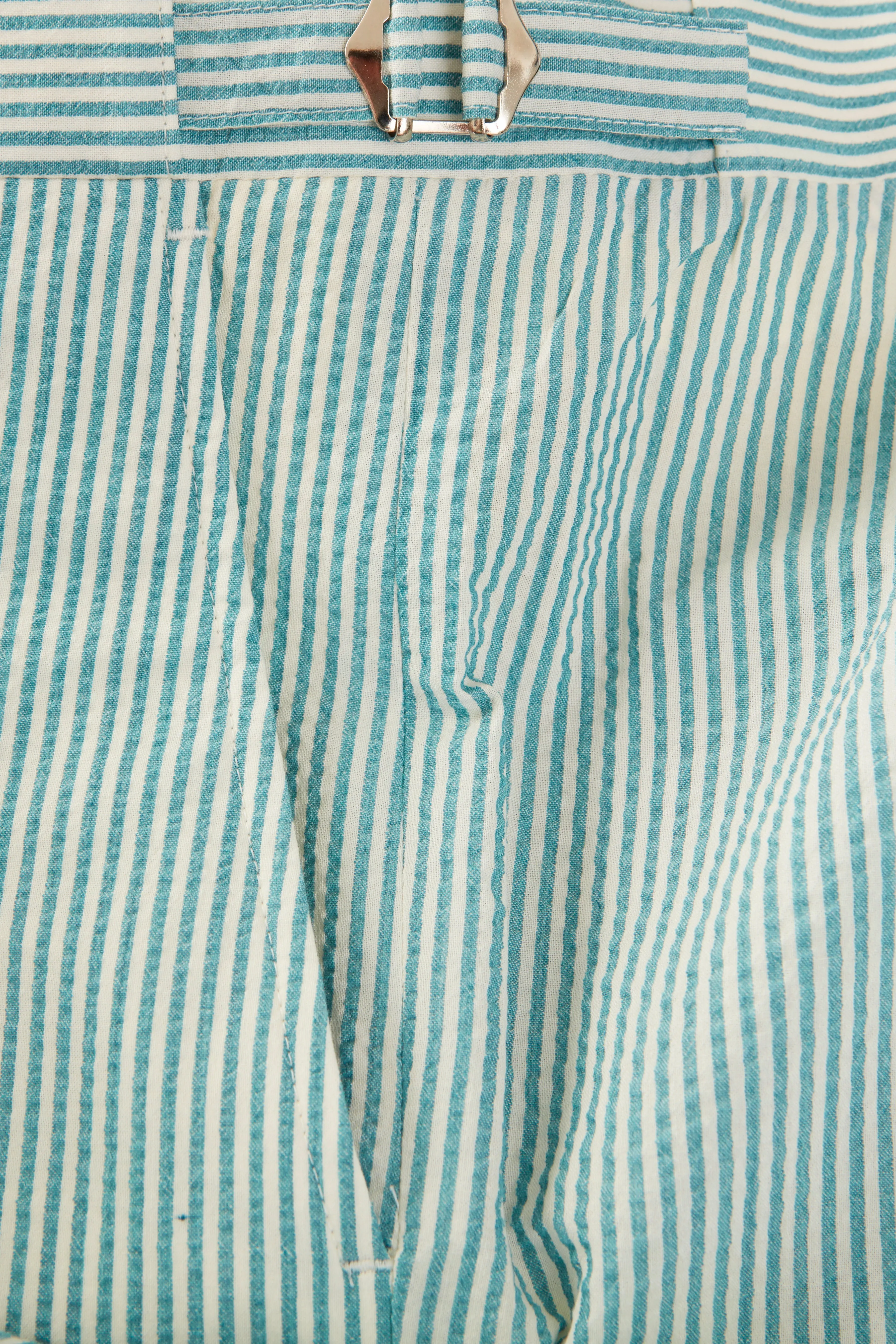 Chapman Trousers – Turquoise Wool & Silk Seersucker sold by Richard James product image thumbnail 2