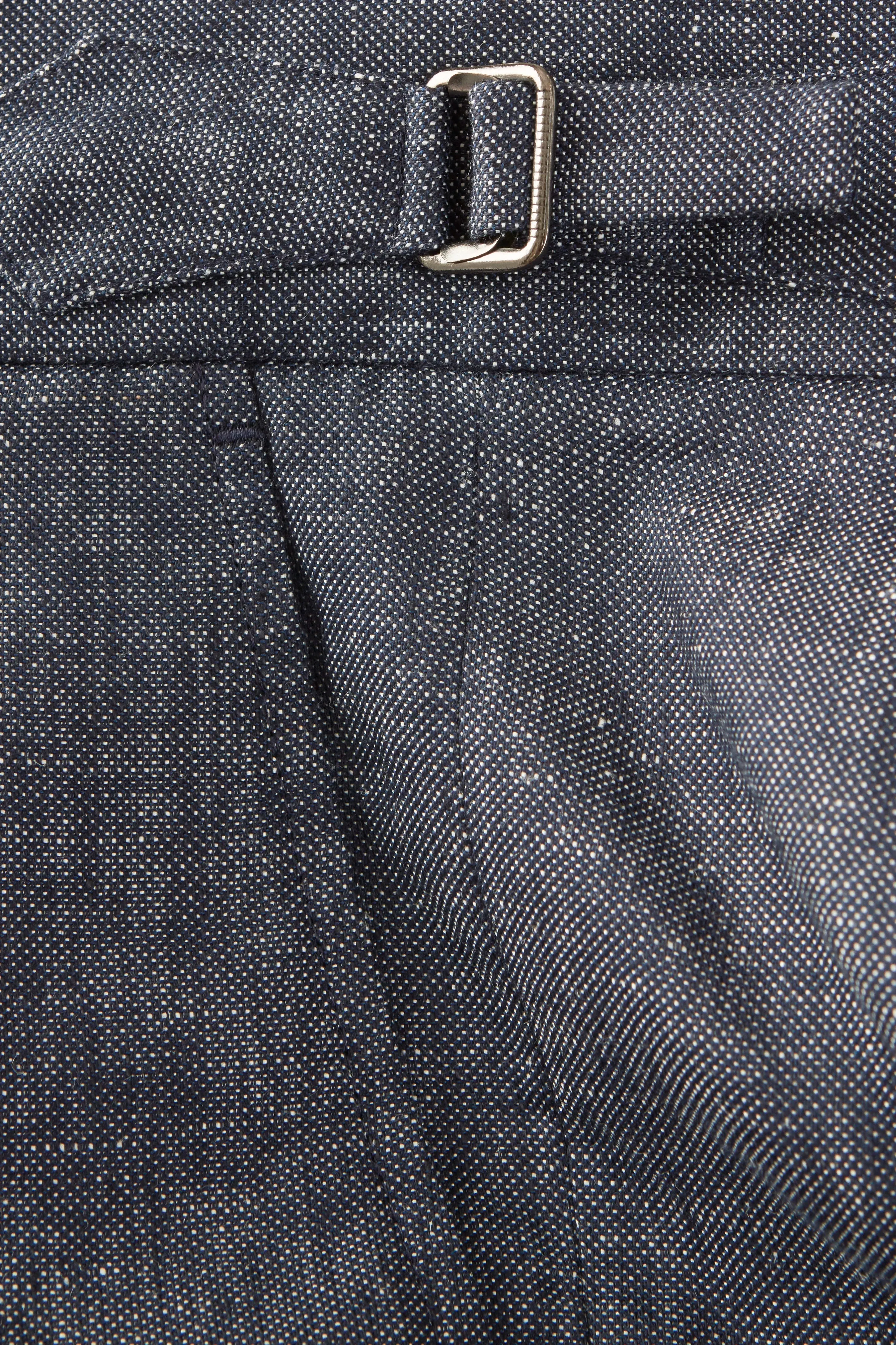 Pleated Shorts – Denim Blue Linen & Cotton sold by Richard James product image thumbnail 2
