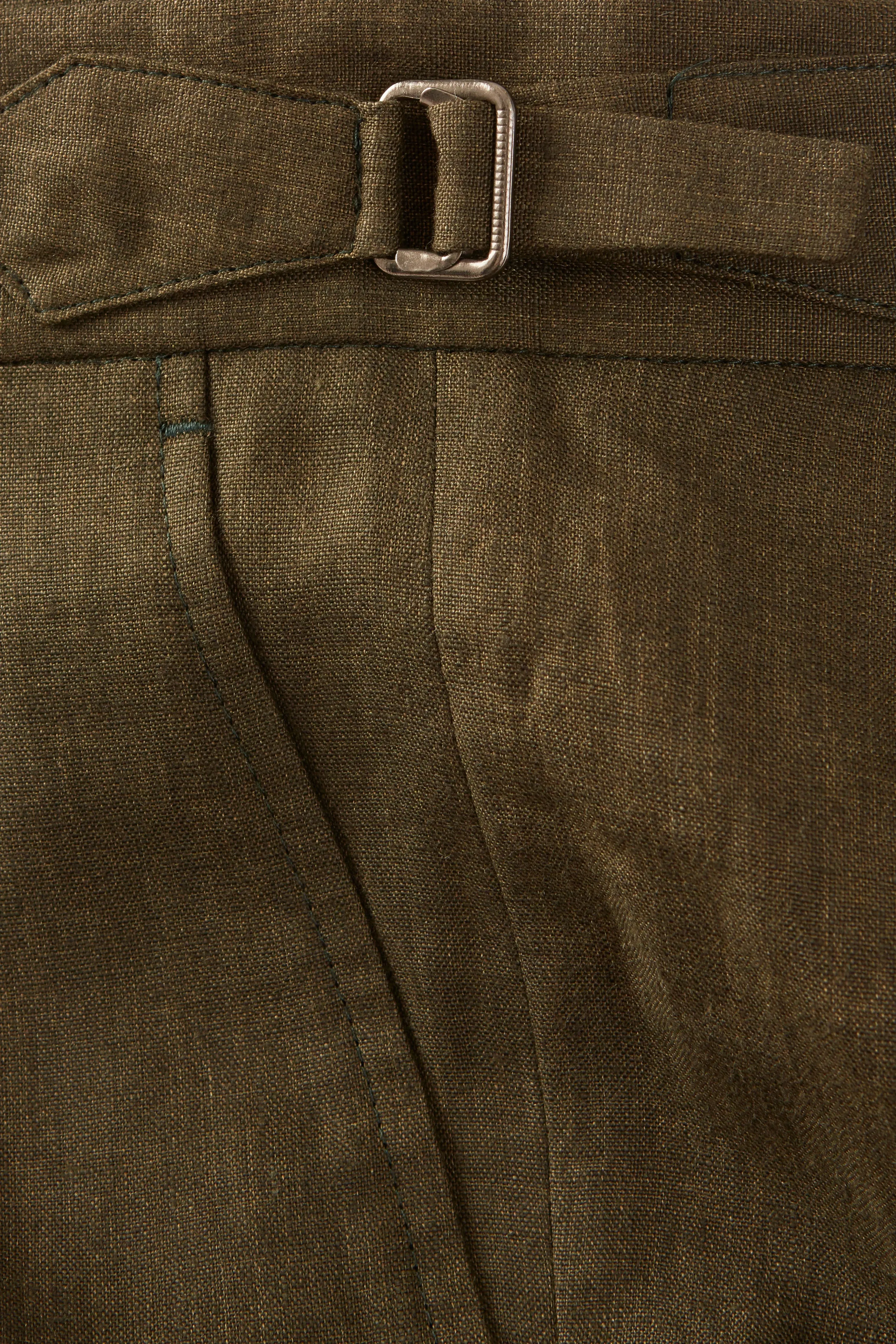 Pleated Shorts – Olive Linen sold by Richard James product image thumbnail 2