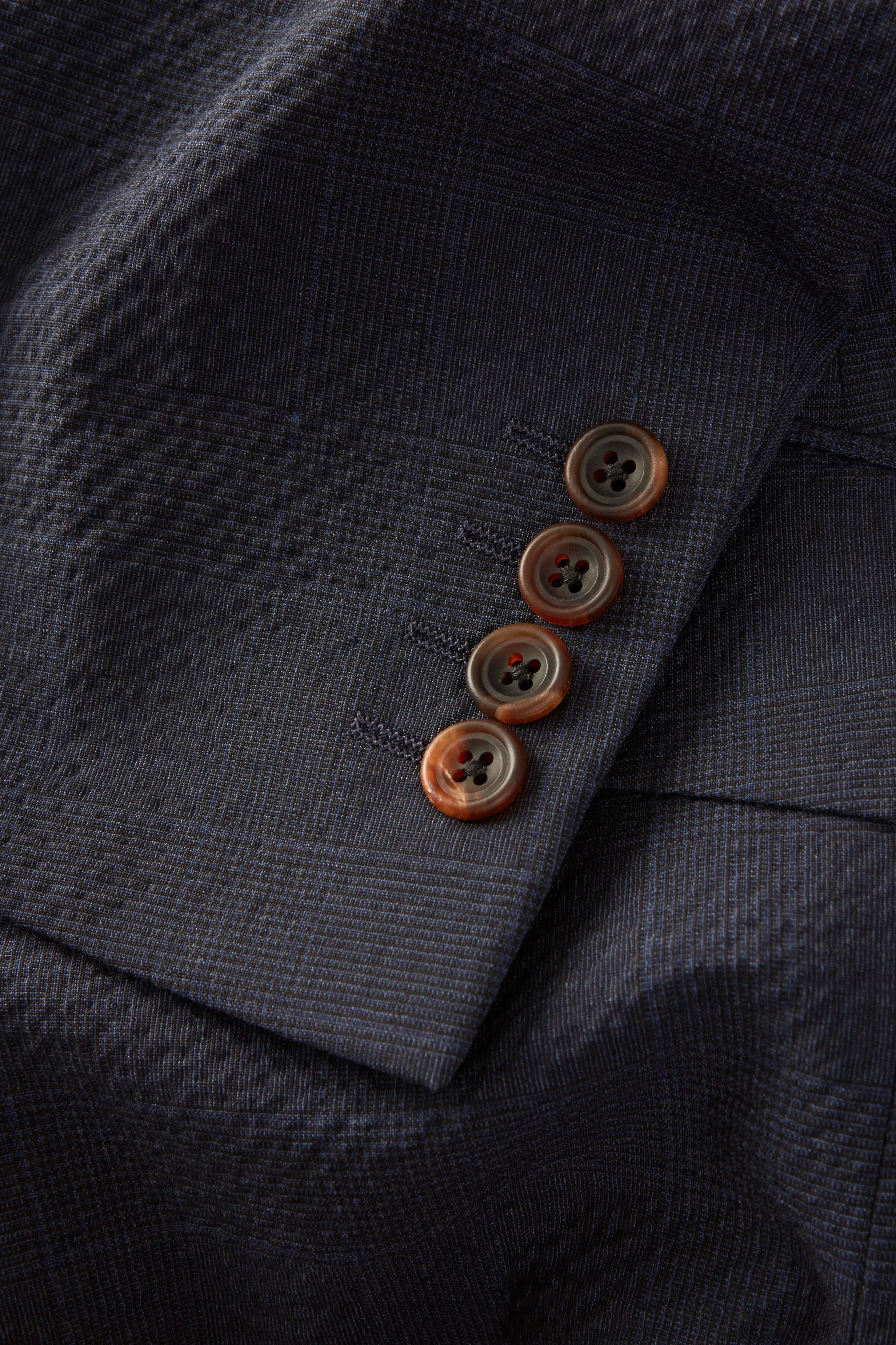 Chapman Jacket – Navy Prince Of Wales Check Seersucker sold by Richard James product image thumbnail 2