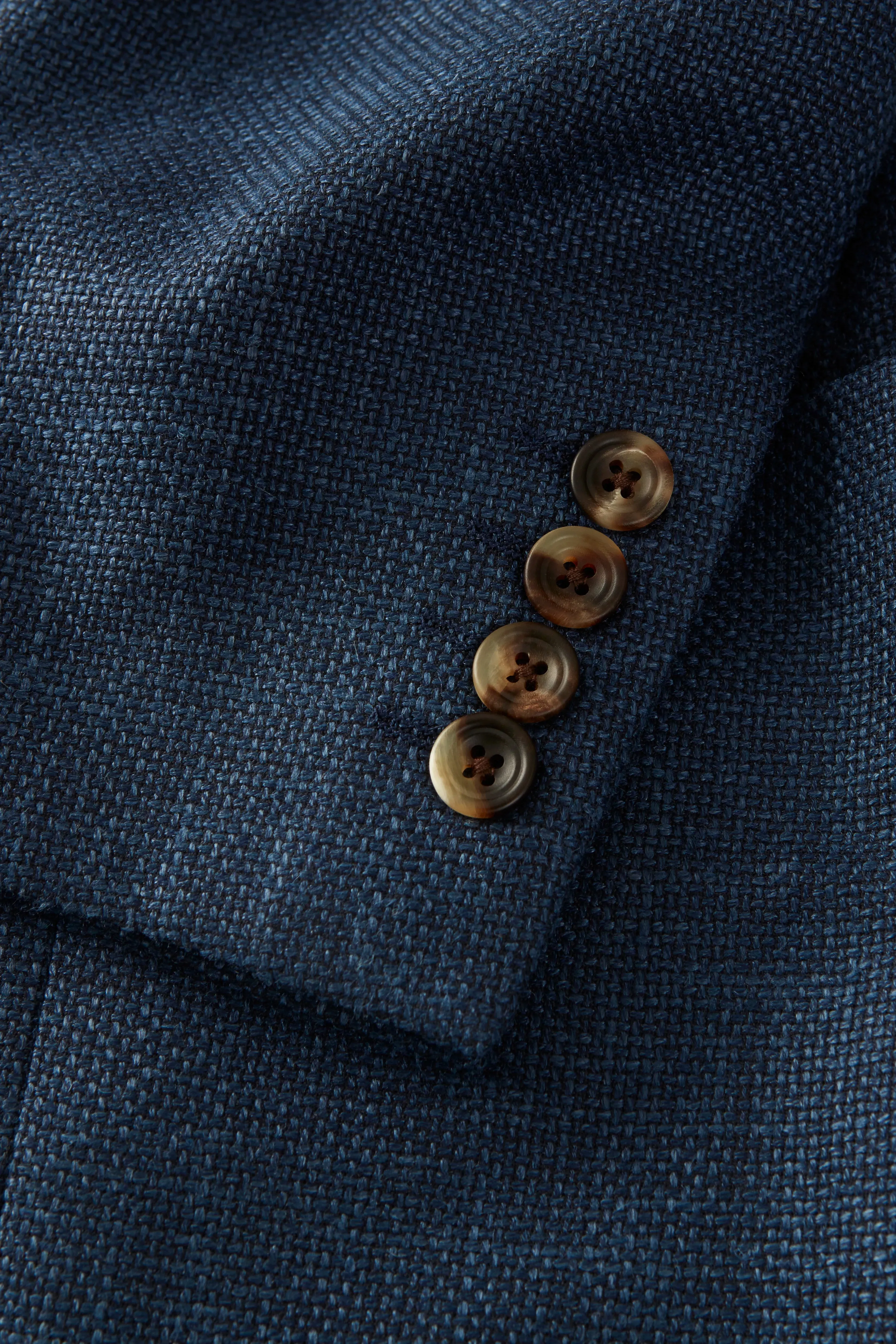 Chapman Blazer – Blue Wool, Silk & Linen Basketweave sold by Richard James product image thumbnail 2