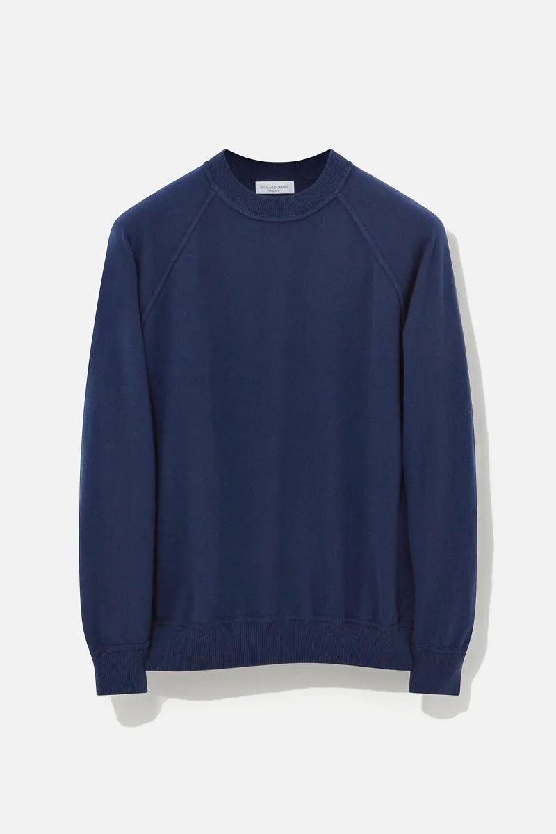 Raglan Crew Neck - Ink Blue Cashmere sold by Richard James product image thumbnail 2