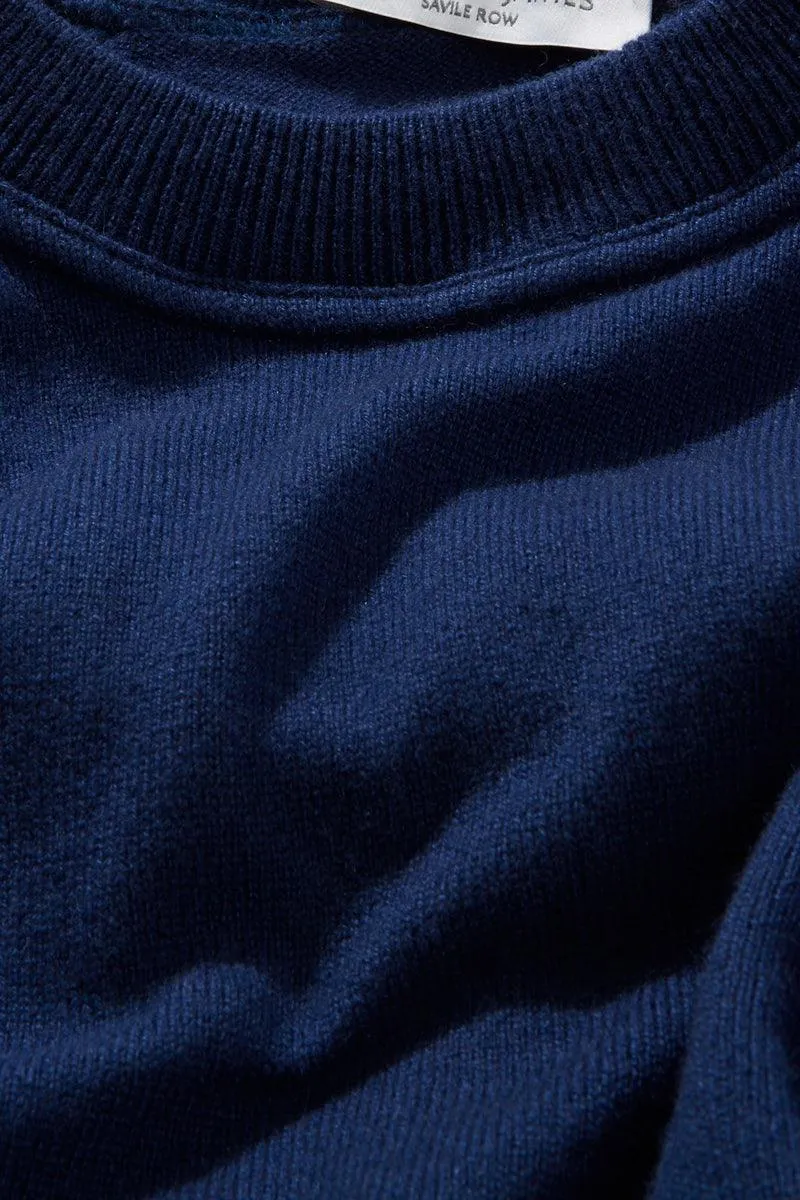 Raglan Crew Neck - Ink Blue Cashmere sold by Richard James product image thumbnail 4