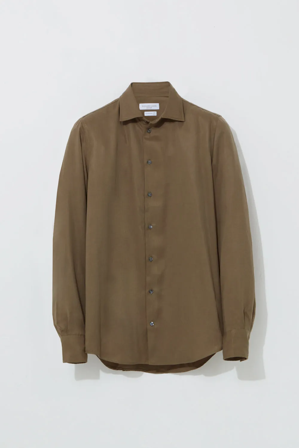 Contemporary Shirt – Olive Plain Twill sold by Richard James product image thumbnail 2