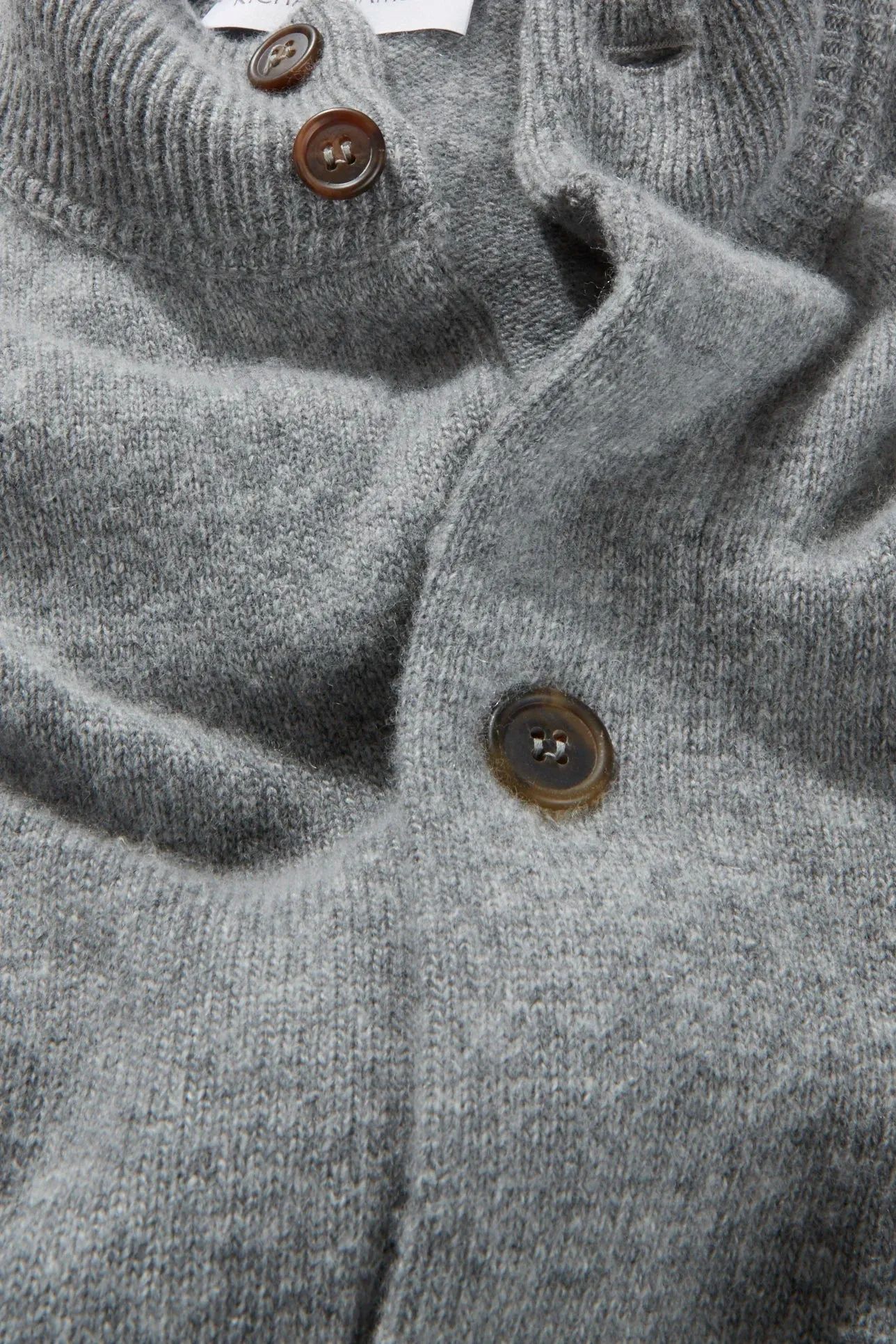 Knitted Bomber– Grey Melange Wool & Cashmere sold by Richard James product image thumbnail 2