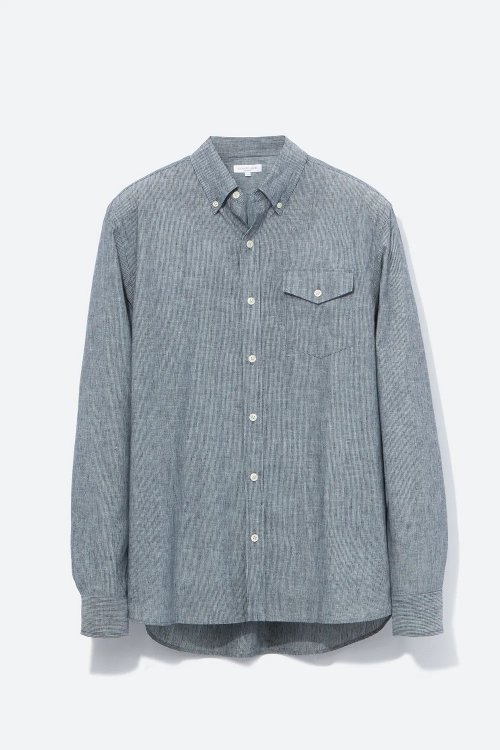 Button-Down Shirt – Indigo Pinstripe Chambray sold by Richard James product image thumbnail 2
