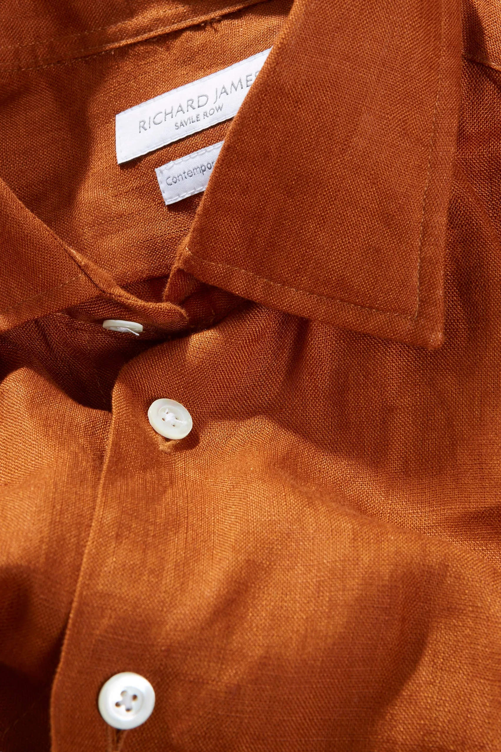 Contemporary Shirt – Tobacco Linen sold by Richard James product image thumbnail 4