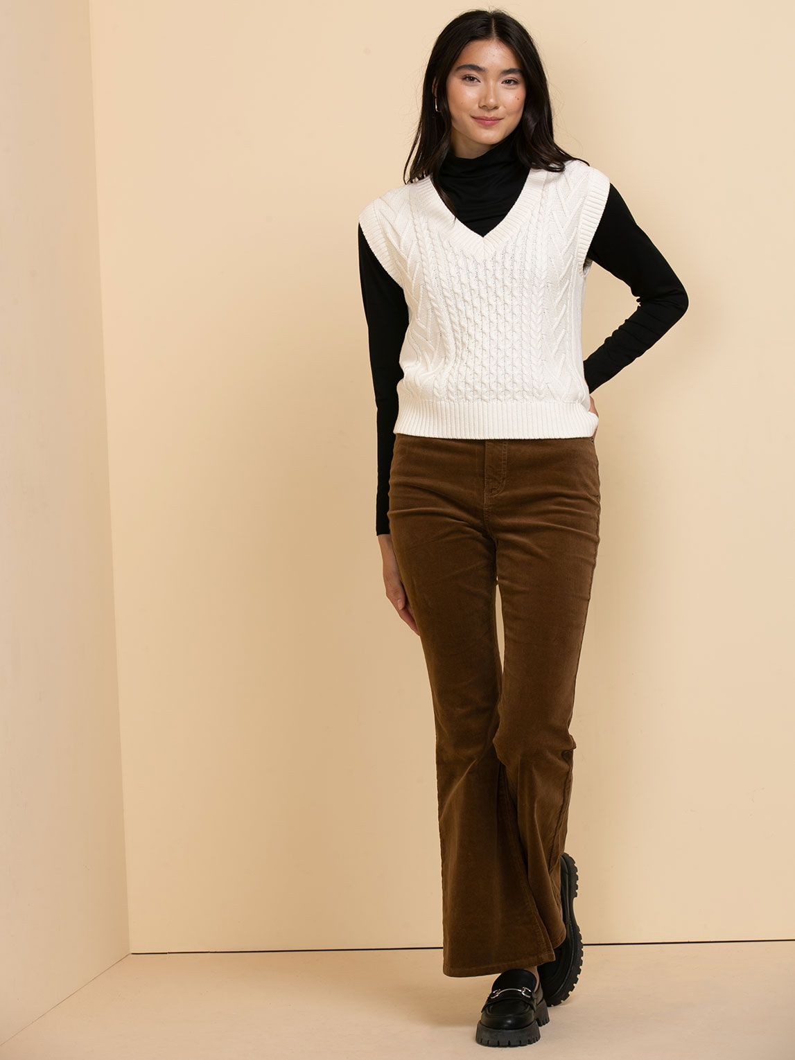 Cable Knit V-Neck Sweater Vest sold by Ricki's product image thumbnail 2