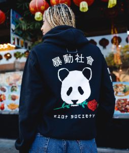 Panda Rose Womens Hoodie sold by riot society