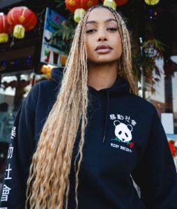 Panda Rose Womens Hoodie sold by riot society