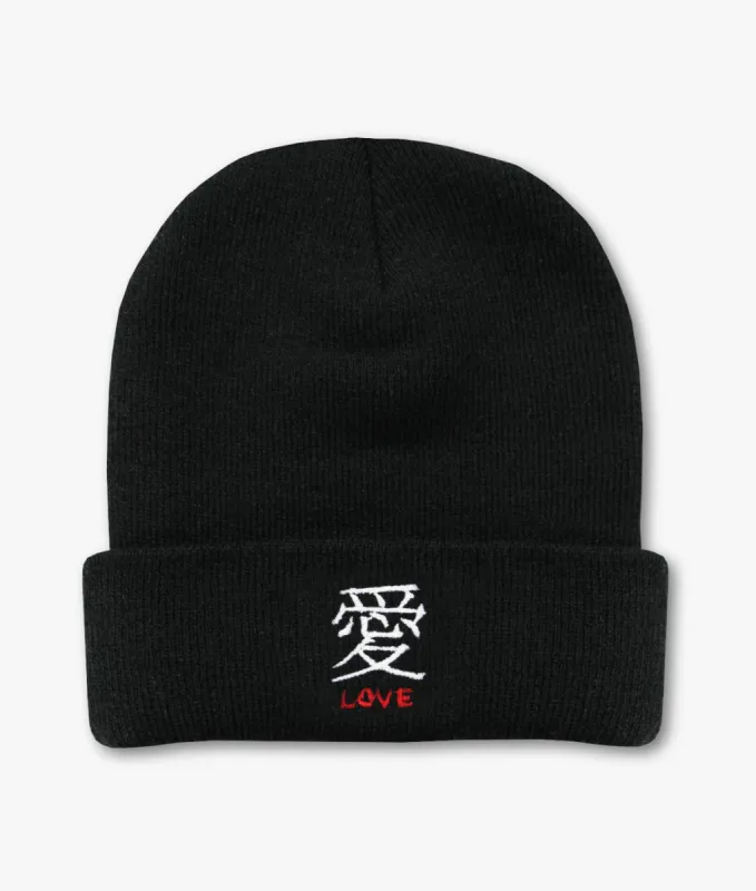 Kanji Love Embroidered Beanie sold by riot society