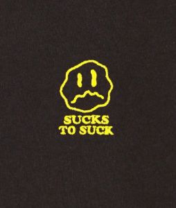 Sucks to Suck Embroidered Mens T-Shirt sold by riot society