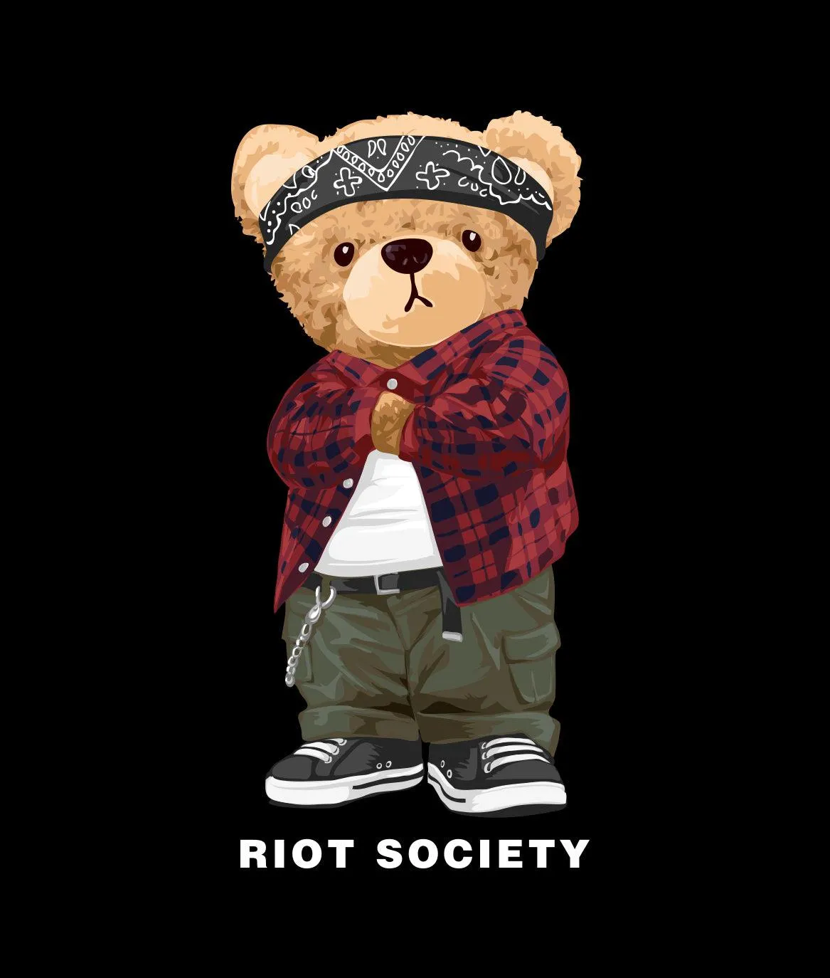 Thug Bear Teddy Mens T-Shirt sold by riot society product image thumbnail 3