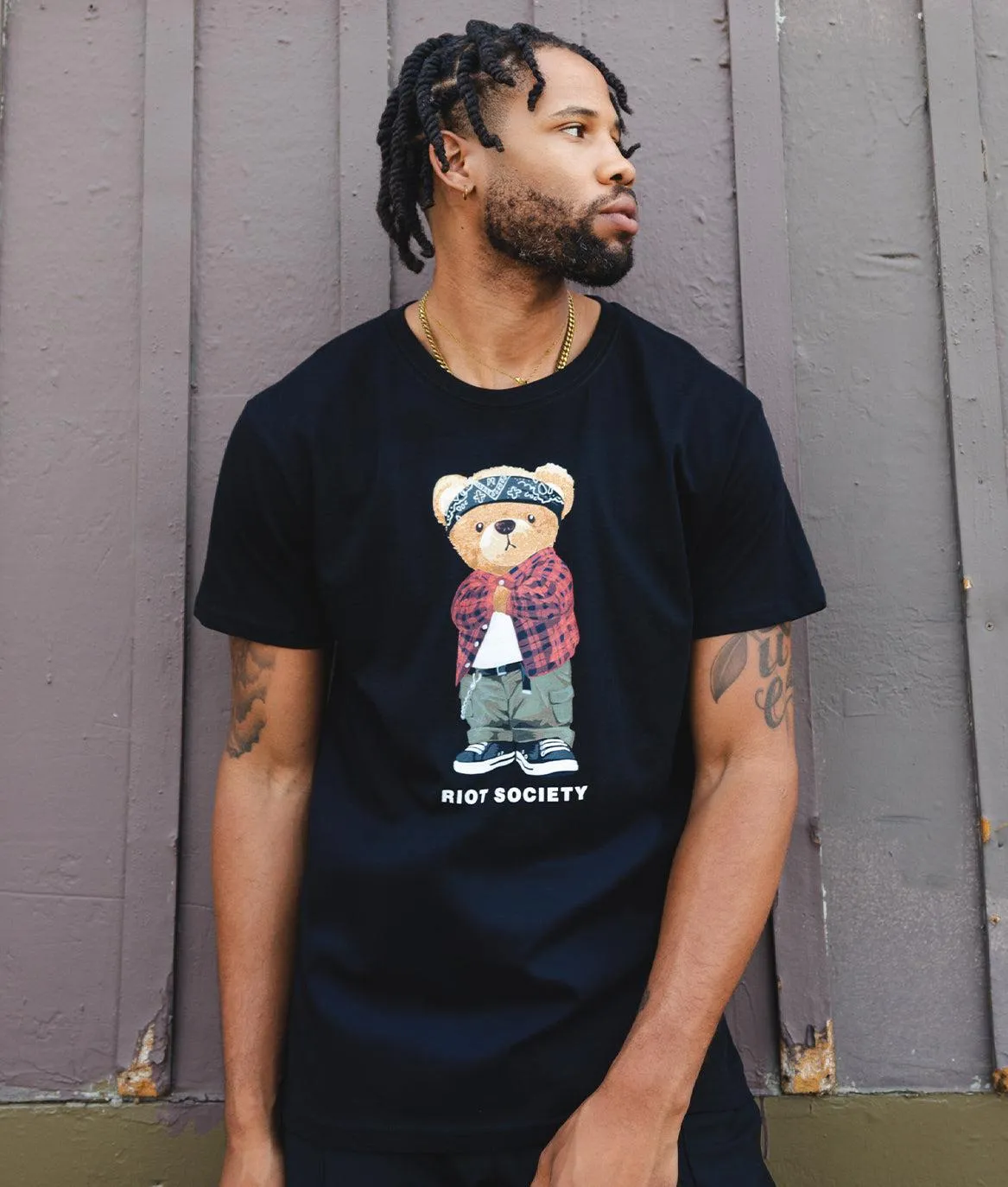 Thug Bear Teddy Mens T-Shirt sold by riot society product image thumbnail 2