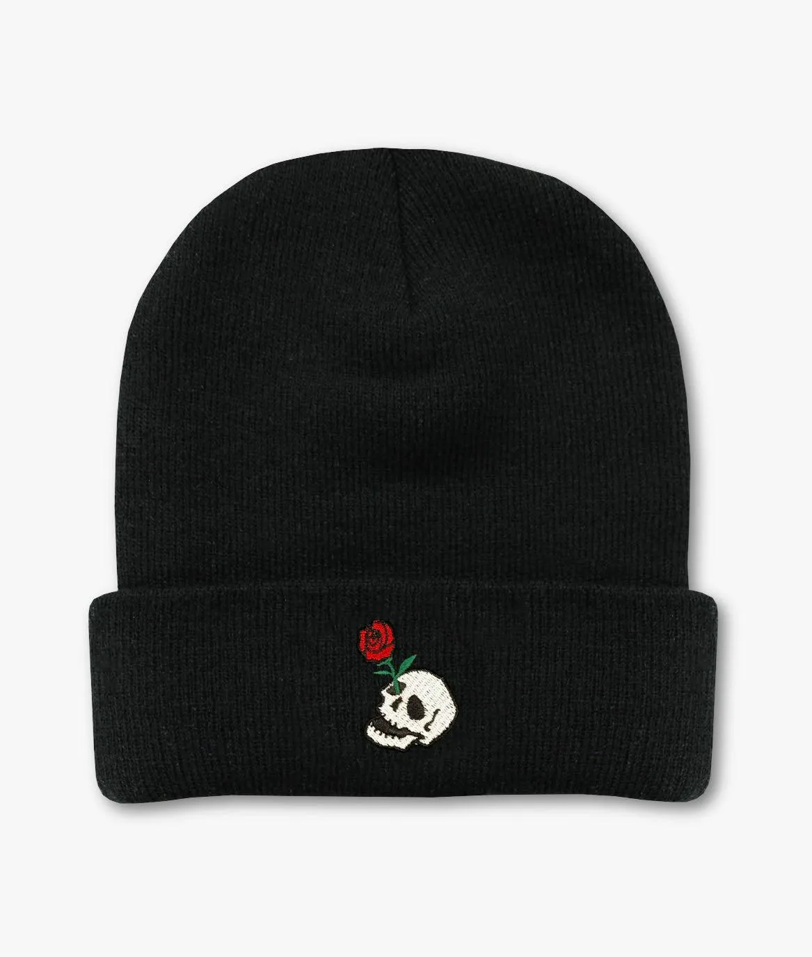 Skull Rose Embroidered Beanie sold by riot society