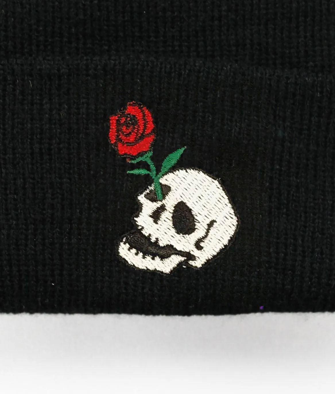 Skull Rose Embroidered Beanie sold by riot society product image thumbnail 3