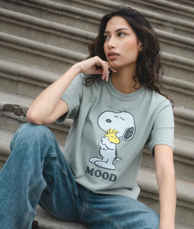 Peanuts Snoopy and Woodstock Mood Boyfriend Tee sold by riot society