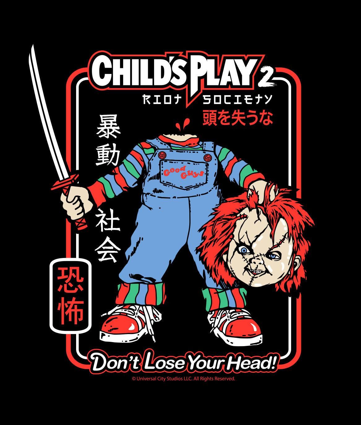 Child's Play Chucky Kanji Mens T-Shirt sold by riot society product image thumbnail 2