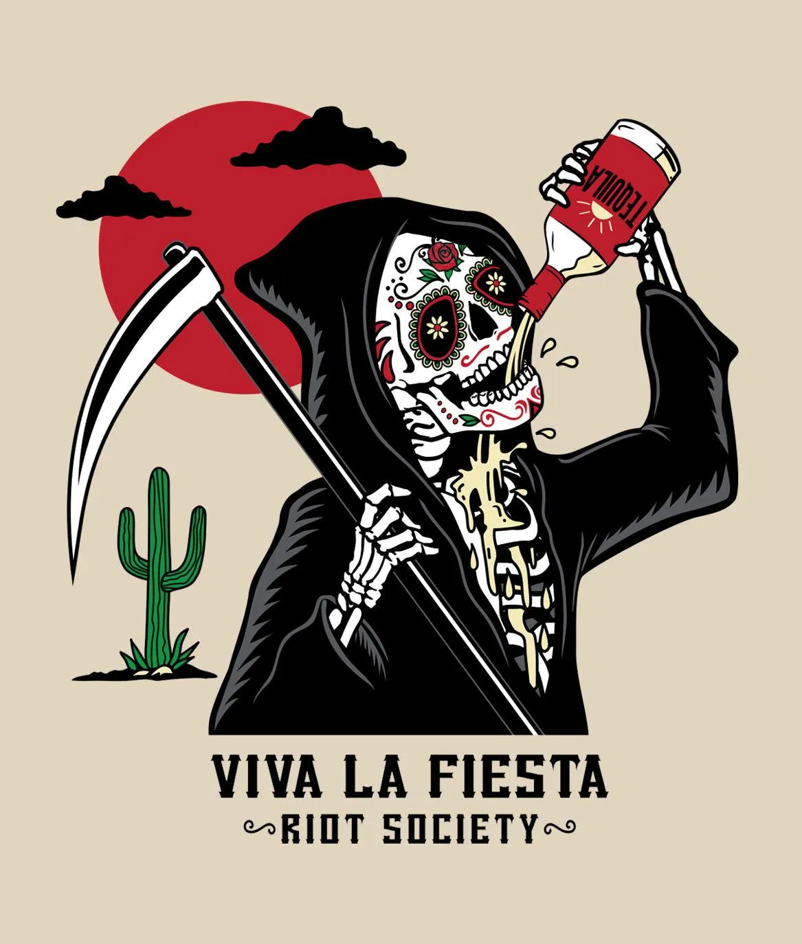 Viva la Fiesta Reaper Mens T-Shirt sold by riot society product image thumbnail 5