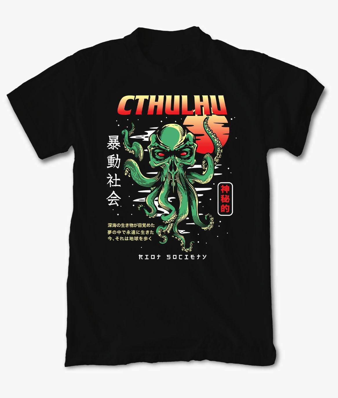 Cthulhu Kanji Mens T-Shirt sold by riot society