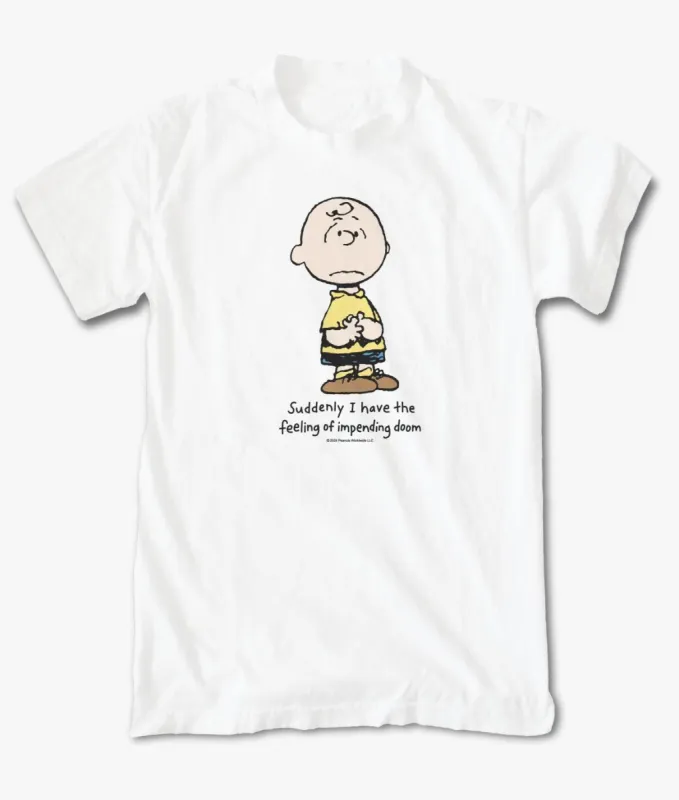 Peanuts Charlie Brown Impending Doom Mens T-Shirt sold by riot society