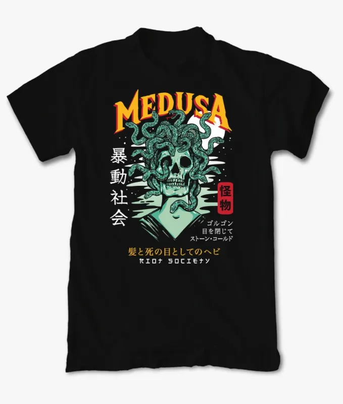 Medusa Kanji Mens T-Shirt sold by riot society