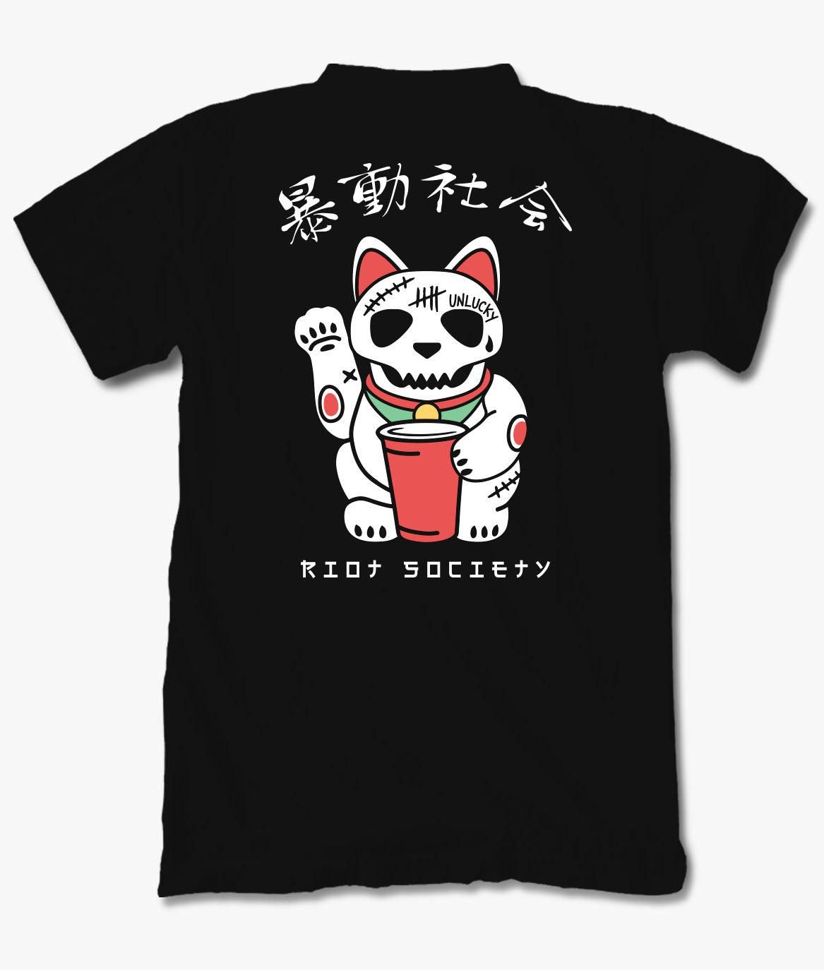 Lucky Cat Skull Tattoo Womens Tee sold by riot society