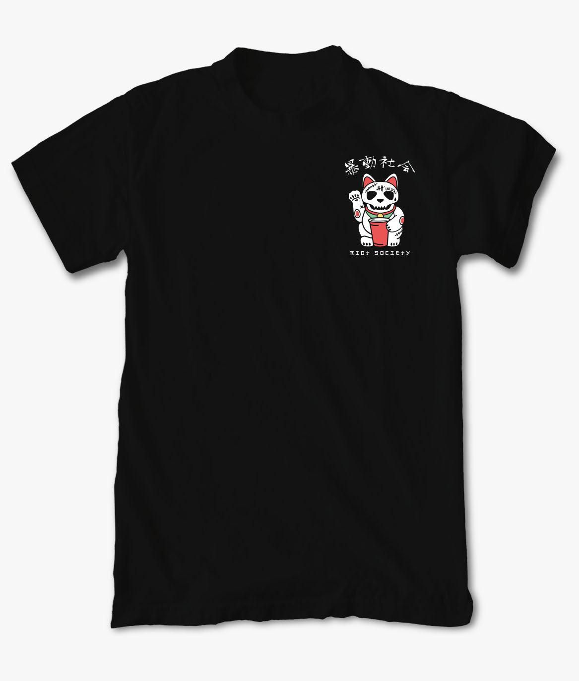 Lucky Cat Skull Tattoo Womens Tee sold by riot society product image thumbnail 2