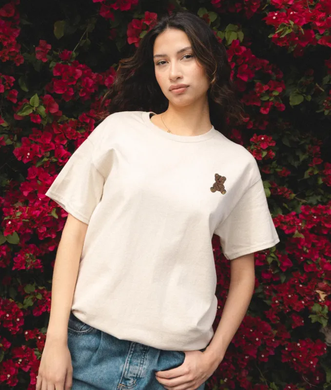 Teddy Bear Embroidered Womens Tee sold by riot society