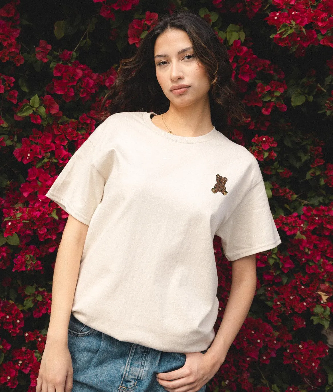 Teddy Bear Embroidered Womens Tee sold by riot society