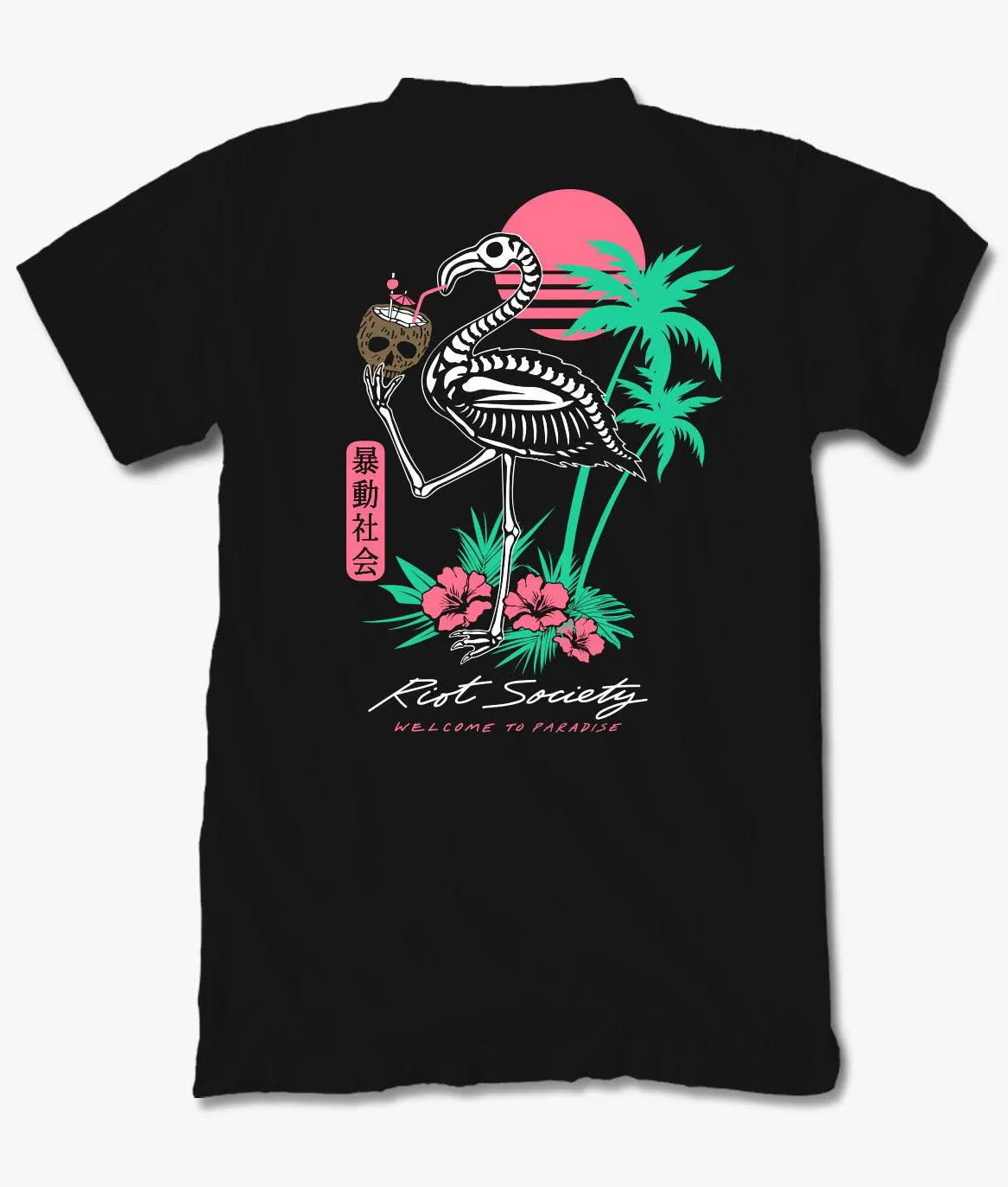 Tropical Skeleton Flamingo Mens T-Shirt sold by riot society