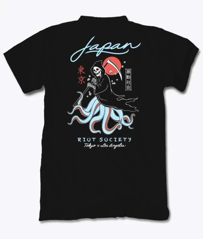 Japan Reaper Octopus Mens T-Shirt sold by riot society