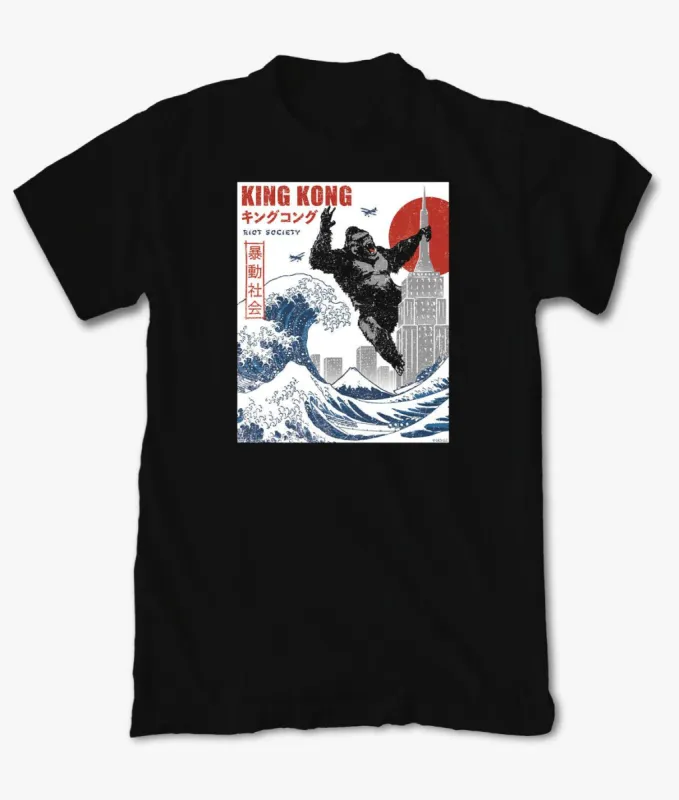 King Kong Great Wave Mens T-Shirt sold by riot society