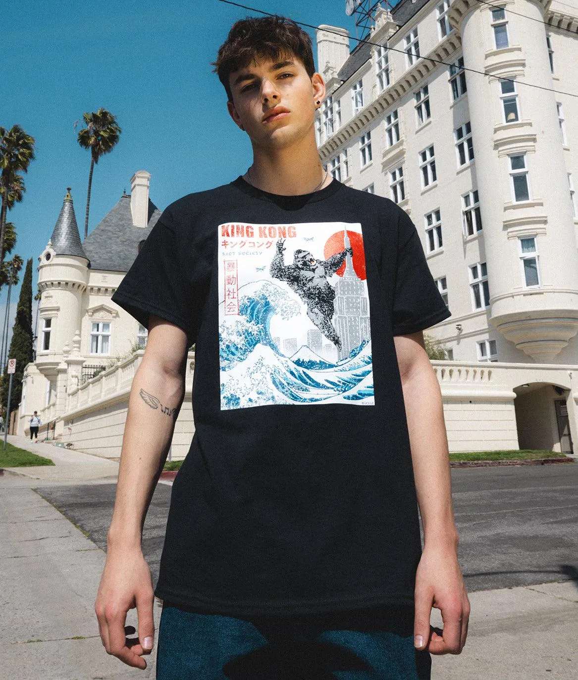 King Kong Great Wave Mens T-Shirt sold by riot society product image thumbnail 2